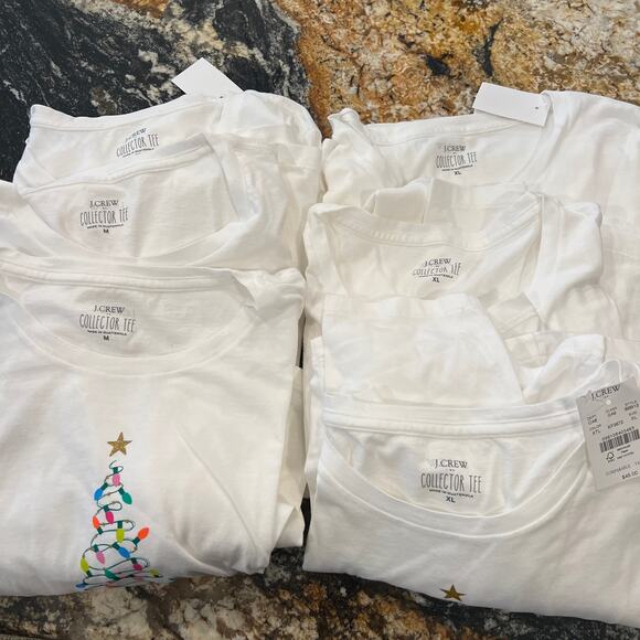 **NWT J. Crew White W/Christmas Tree Lights Graphic Tee - SIZE XL - Picture 9 of 9